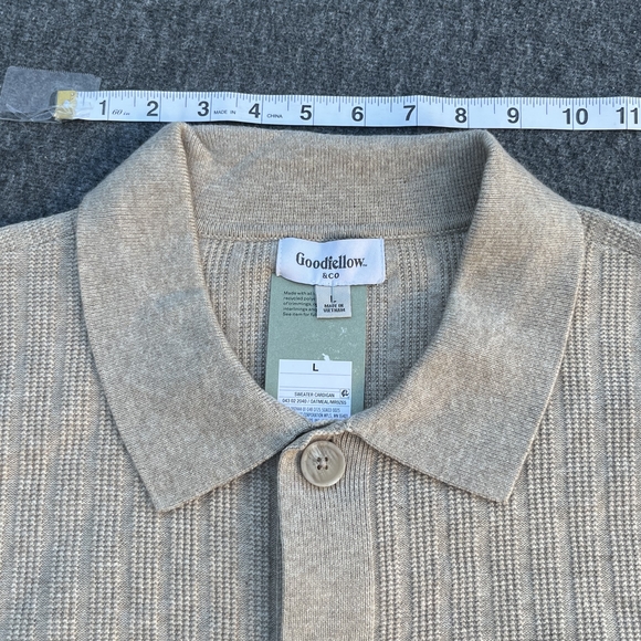 Goodfellow & Co Light Beige Ribbed Button-Front Cardigan - Picture 4 of 6